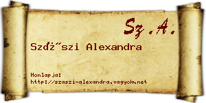 Szászi Alexandra névjegykártya