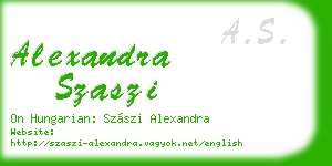alexandra szaszi business card