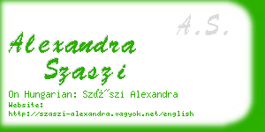 alexandra szaszi business card